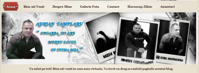 Interlopul Adrian Tâmplaru are blog personal pe internet. Află detalii incredibile!