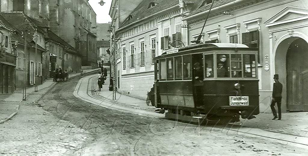 hermannstadt ,sibiu, nagyszeben - bahn gasse ,str general gheorghe magheru - 1910