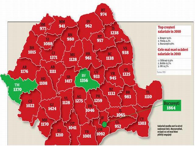 sibiul în topul judeţelor cu cele mai mari salarii din românia! vezi harta!