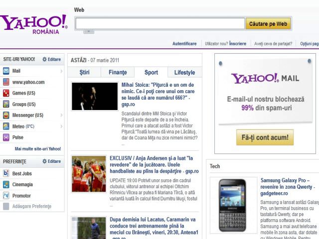 inedit: s-a lansat yahoo în limba română! tu ce părere ai?