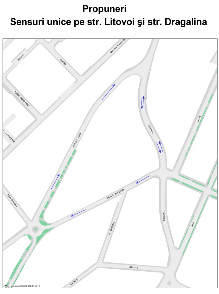Primăria anunţă modificarea regimului de circulaţie pe străzile Litovoi și Drăgălina