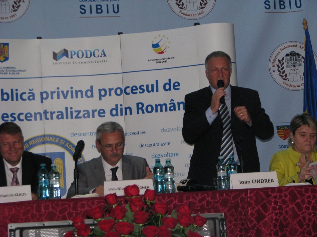 Cindrea: Regionalizarea cu zece regiuni va readuce finanțele la Sibiu. Sibiu este deja o capitală recunoscută