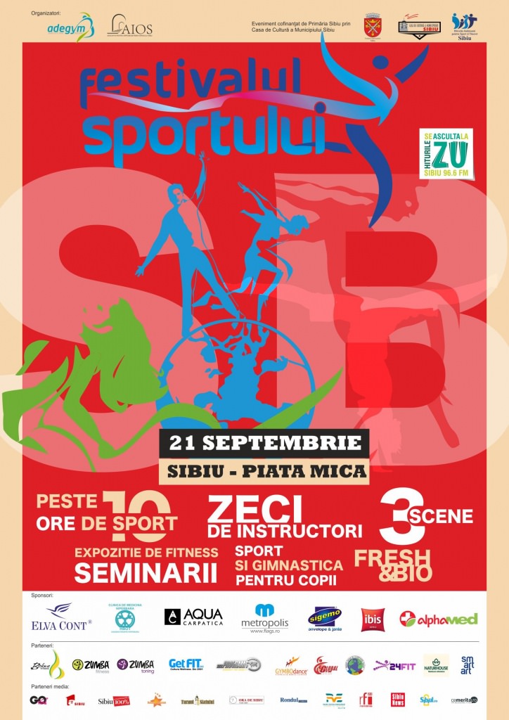 Sălile de sport din Sibiu ies în stradă, alături de cei mai buni instructori din ţară, pentru a promova mişcarea