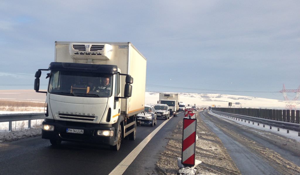 video foto transportatorii au blocat centura sibiului cu un protest împotriva guvernului