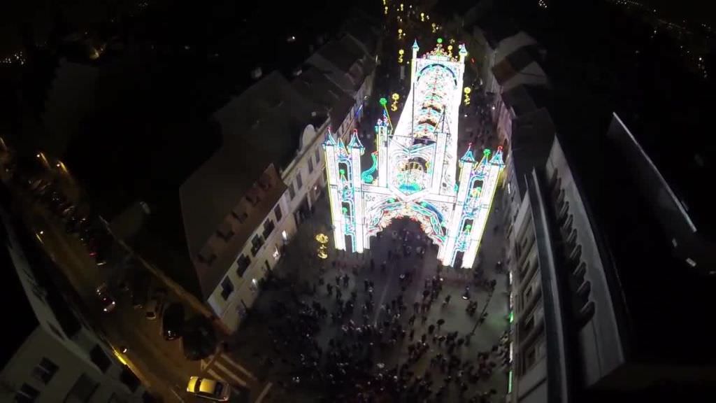 VIDEO FOTO Tunel cu 55.000 de leduri în centrul Sibiului. IMAGINI SUPERBE!