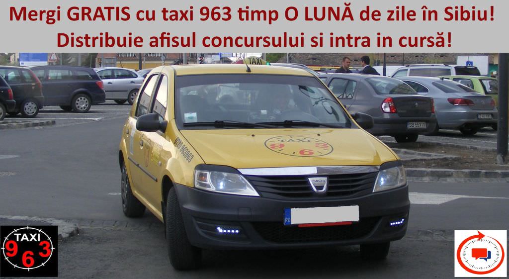 CONCURS – Mergi GRATIS o lună de zile cu taxi-ul prin Sibiu. Participă și tu!