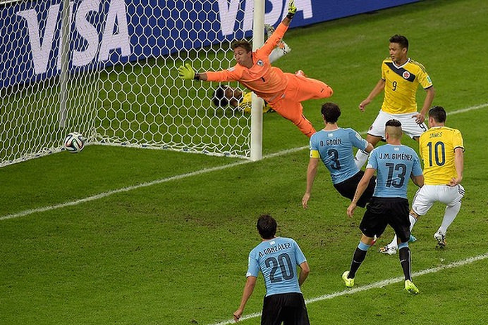 columbia a invins uruguay, scor 2-0, si s-a calificat in sferturile cupei mondiale