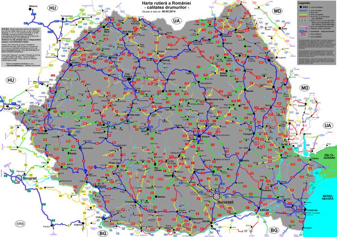 daca esti sofer trebuie sa vezi asta! harta calitatii drumurilor din romania!