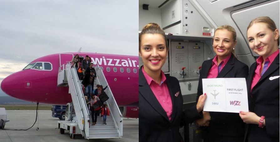 video foto primul zbor wizz air de la dortmund la sibiu. imagini unice de la plecare și la aterizare!