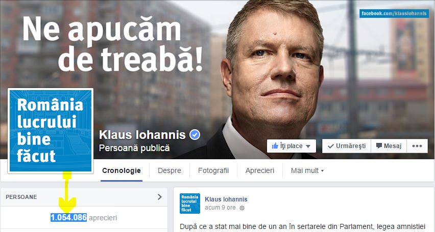 FACEBOOK: Iohannis a devenit politicianul cu cei mai mulți fani din Europa