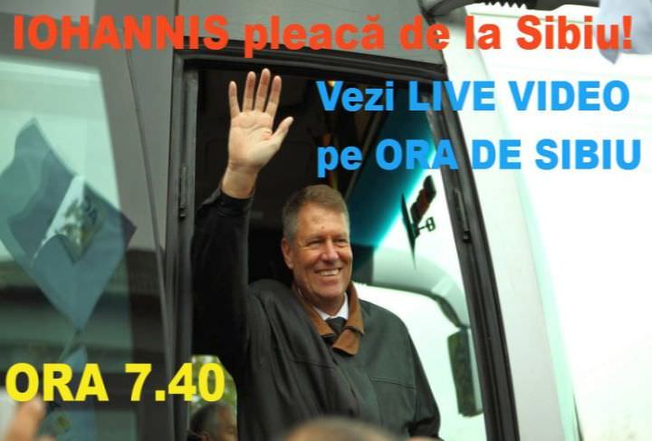 ORA DE SIBIU LIVE: PREȘEDINTELE pleacă de la Sibiu. Promite că se întoarce (ora 8:30)