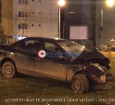 accident grav pe bulevardul mihai viteazu - video - au zburat peste giratoriu! - galerie foto