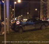 accident grav pe bulevardul mihai viteazu - video - au zburat peste giratoriu! - galerie foto