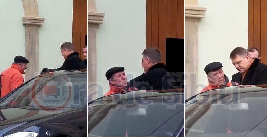 VIDEO EXCLUSIV - PREȘEDINTELE IOHANNIS interpelat de un cetățean la ieșirea din biserică în Sibiu