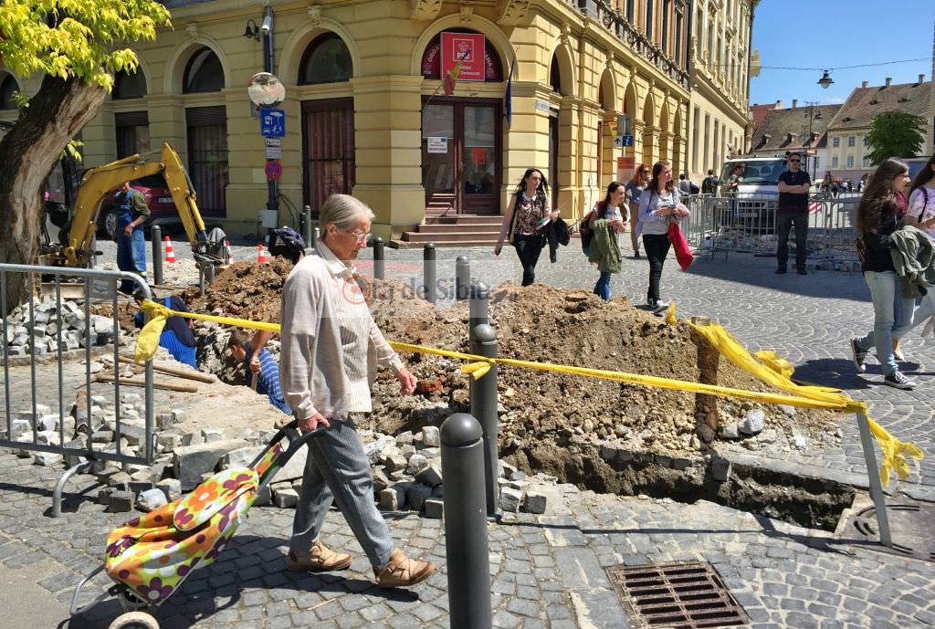 video foto lucrări la pilonii de acces în piața mare și piața huet. de ce erau necesare!