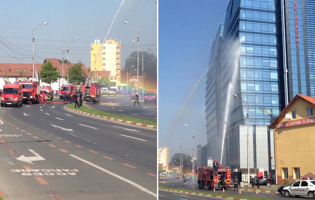 foto – incendiu la centrul de afaceri al lui carabulea. intervin pompierii! e doar un exercițiu!