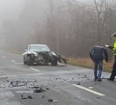 FOTO VIDEO Accident cumplit între Sibiu și Rășinari. Un șofer beat a intrat pe contrasens și s-a tamponat frontal cu o altă mașină