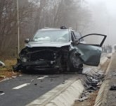 FOTO VIDEO Accident cumplit între Sibiu și Rășinari. Un șofer beat a intrat pe contrasens și s-a tamponat frontal cu o altă mașină