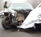 FOTO VIDEO Accident cumplit între Sibiu și Rășinari. Un șofer beat a intrat pe contrasens și s-a tamponat frontal cu o altă mașină