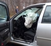 FOTO VIDEO Accident cumplit între Sibiu și Rășinari. Un șofer beat a intrat pe contrasens și s-a tamponat frontal cu o altă mașină