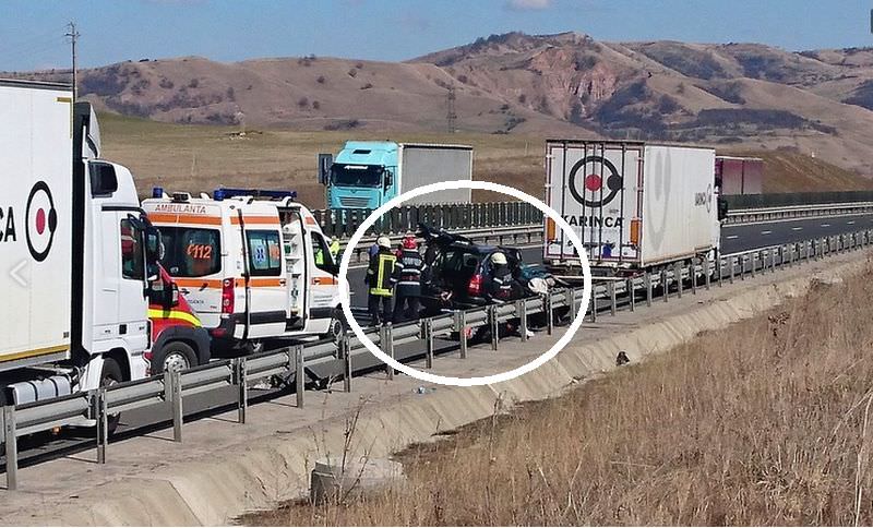 VIDEO FOTO – Accident mortal pe autostrada A1 între Sibiu și Deva. Doi cetățeni bulgari au murit