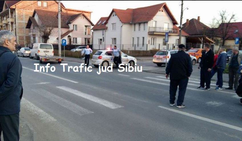 foto – copil lovit de o mașină pe o trecere de pietoni pe strada gheorghe dima