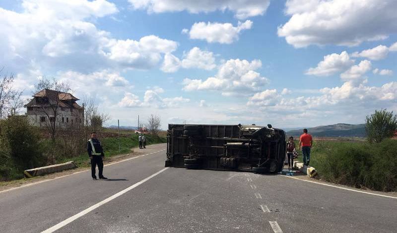 foto – sibian rănit într-un accident pe dn1 la ieșirea de pe autostradă la cunța