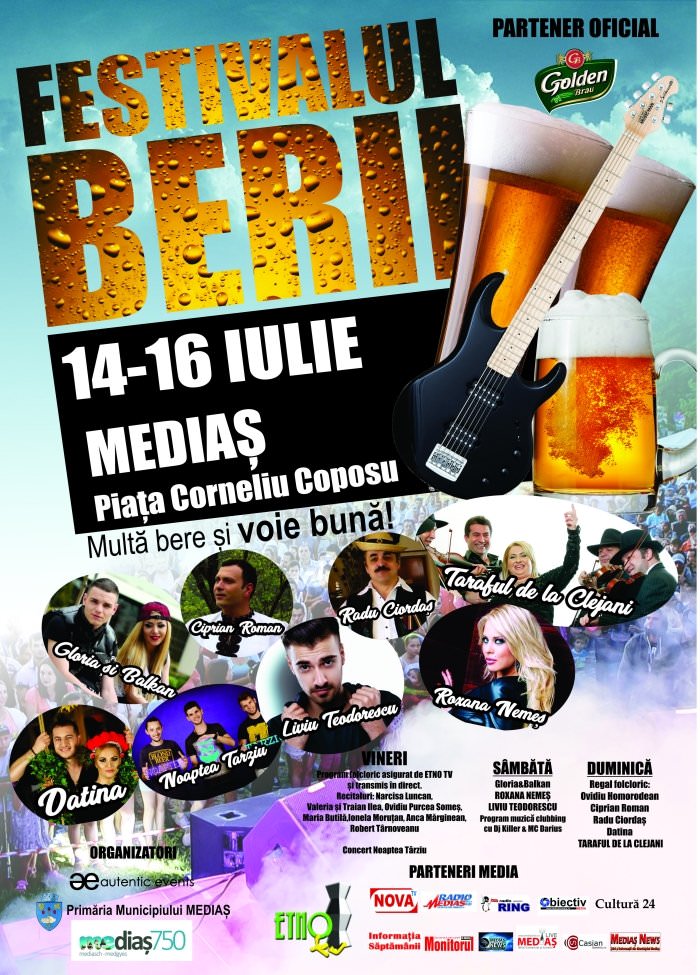 Bere din belșug și distracție la Festivalul Berii din Mediaș - 14-16 iulie