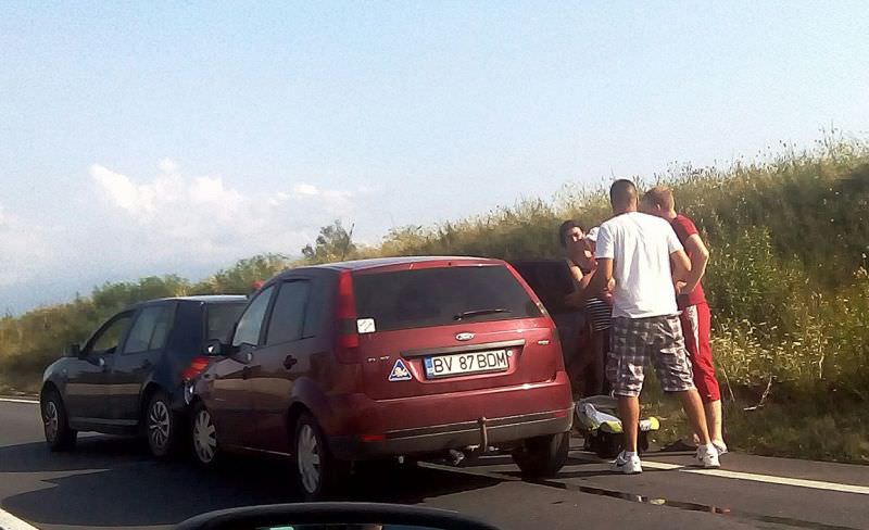 foto - accident pe dn1 la veștem. o șoferiță a fost rănită