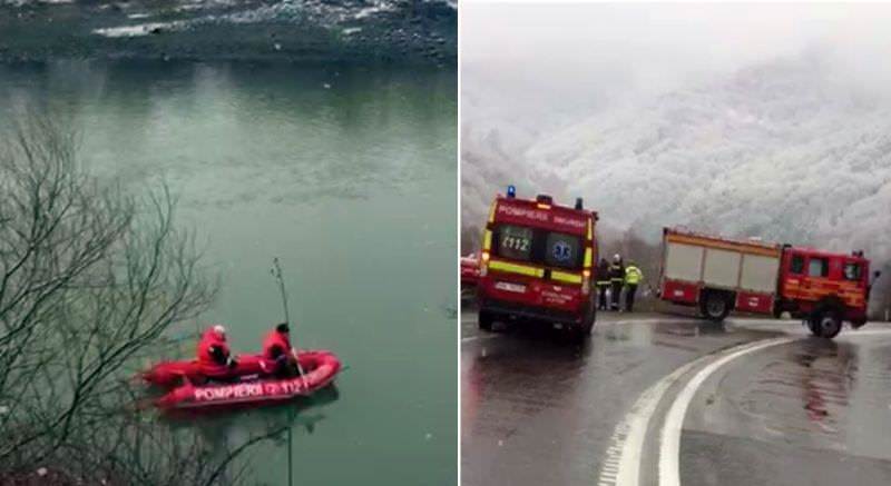 video - pompierii au reluat căutările unei mașini care ar fi căzut în olt la boița