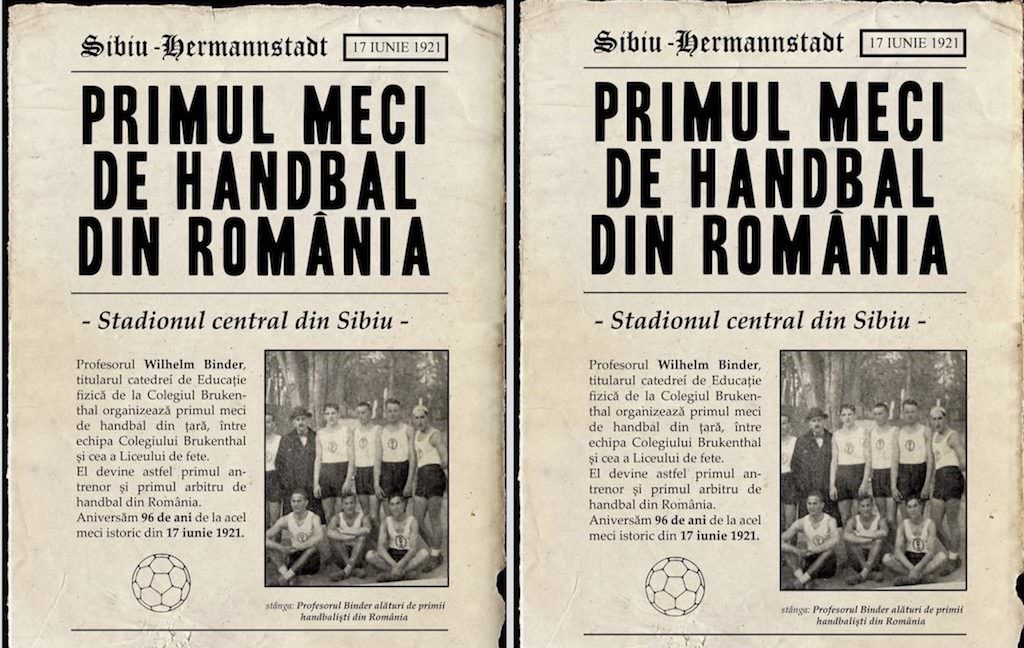 S-au împlinit 97 de ani de la primul meci de handbal din România. A fost la Sibiu