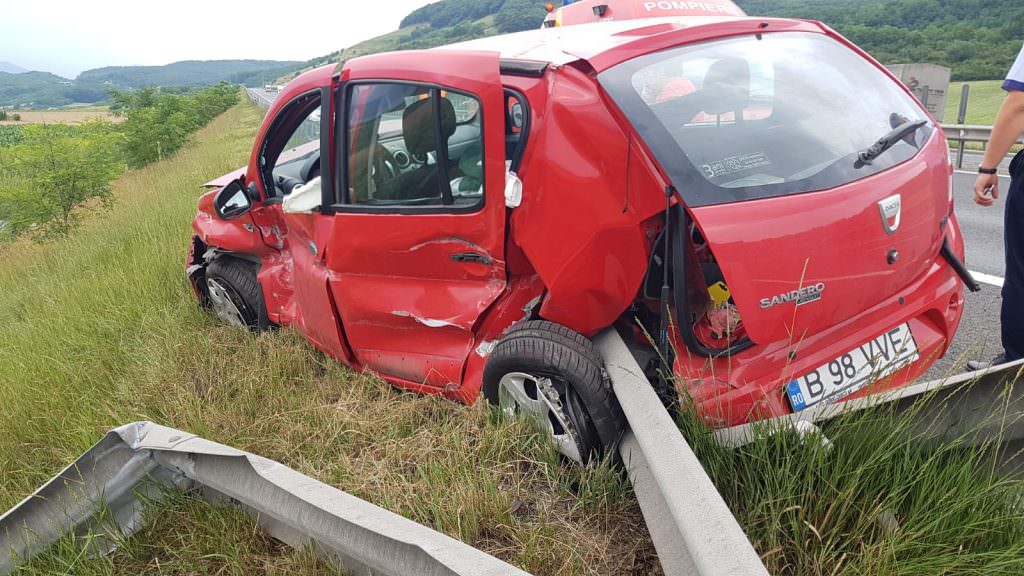 FOTO - Accident pe autostradă în zona Cristian - Sibiu