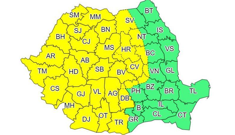 actualizare prognoză meteo - vești importante pentru următoarele două zile