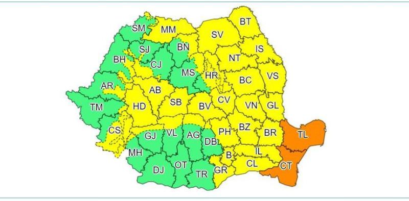 codul galben de ploi, prelungit. sibiul e și el vizat