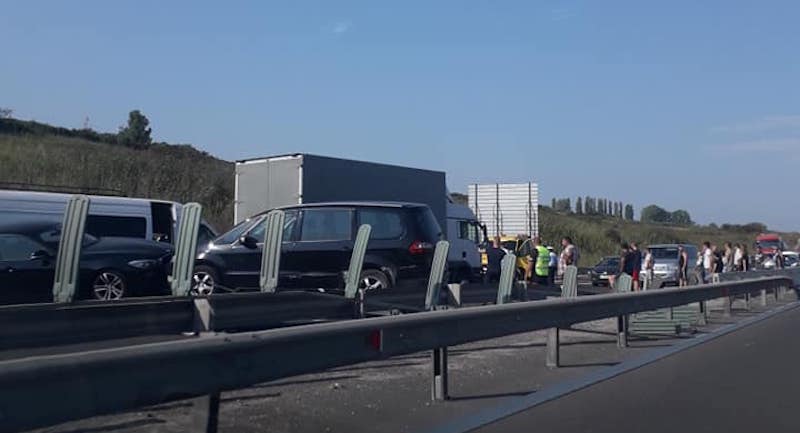 foto - accident pe autostrada sibiu - sebeș. traficul este blocat