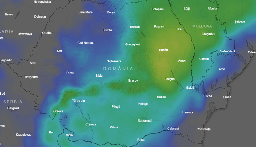 ciclonul care lovește românia – cum se vede din satelit