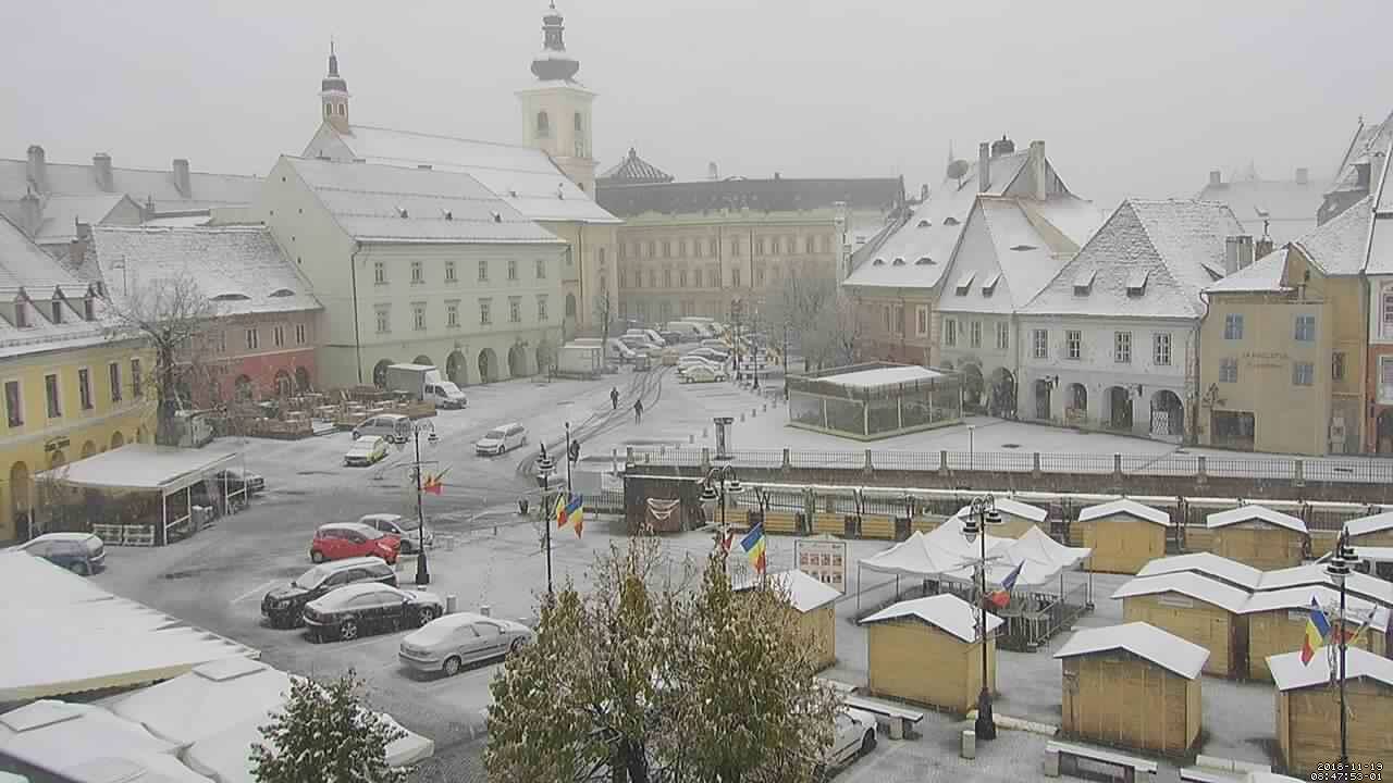 live video foto prima ninsoare mai serioasă la sibiu - starea drumurilor din oraș și județ