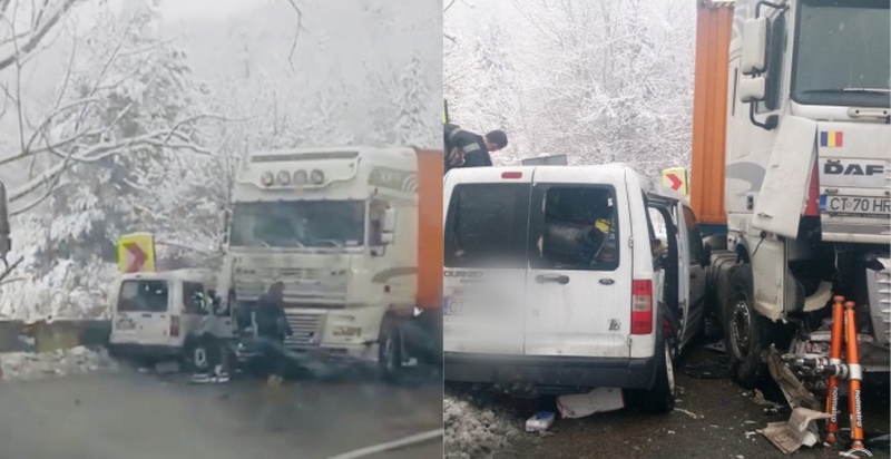 UPDATE VIDEO Carambol pe DN7 în Vâlcea, iar patru persoane au fost rănite