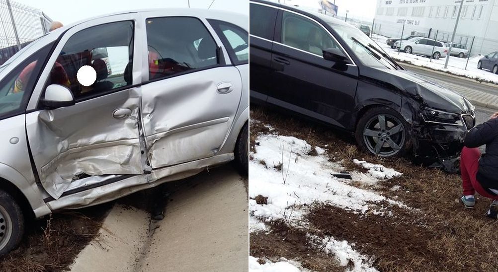 update foto – accident la intersecția drumul hoților - dn7h. o femeie este rănită