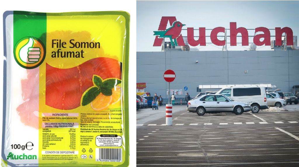 auchan retrage încă un lot de file de somon afumat