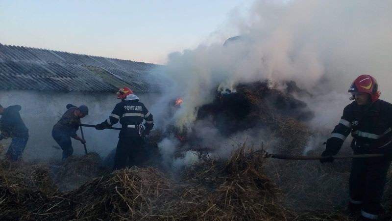 foto zi de foc pentru pompierii sibieni. au ars mii de metri pătrați de vegetație