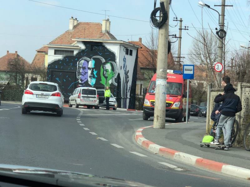 foto un sibian beat a căzut de pe bicicletă, pe calea poplăcii