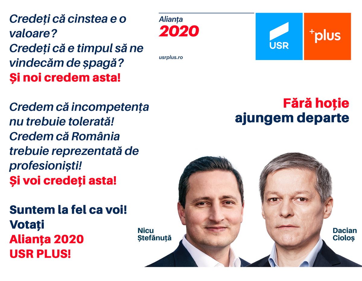 Suntem la fel ca voi cetățenii. Votați USR PLUS pe 26 mai