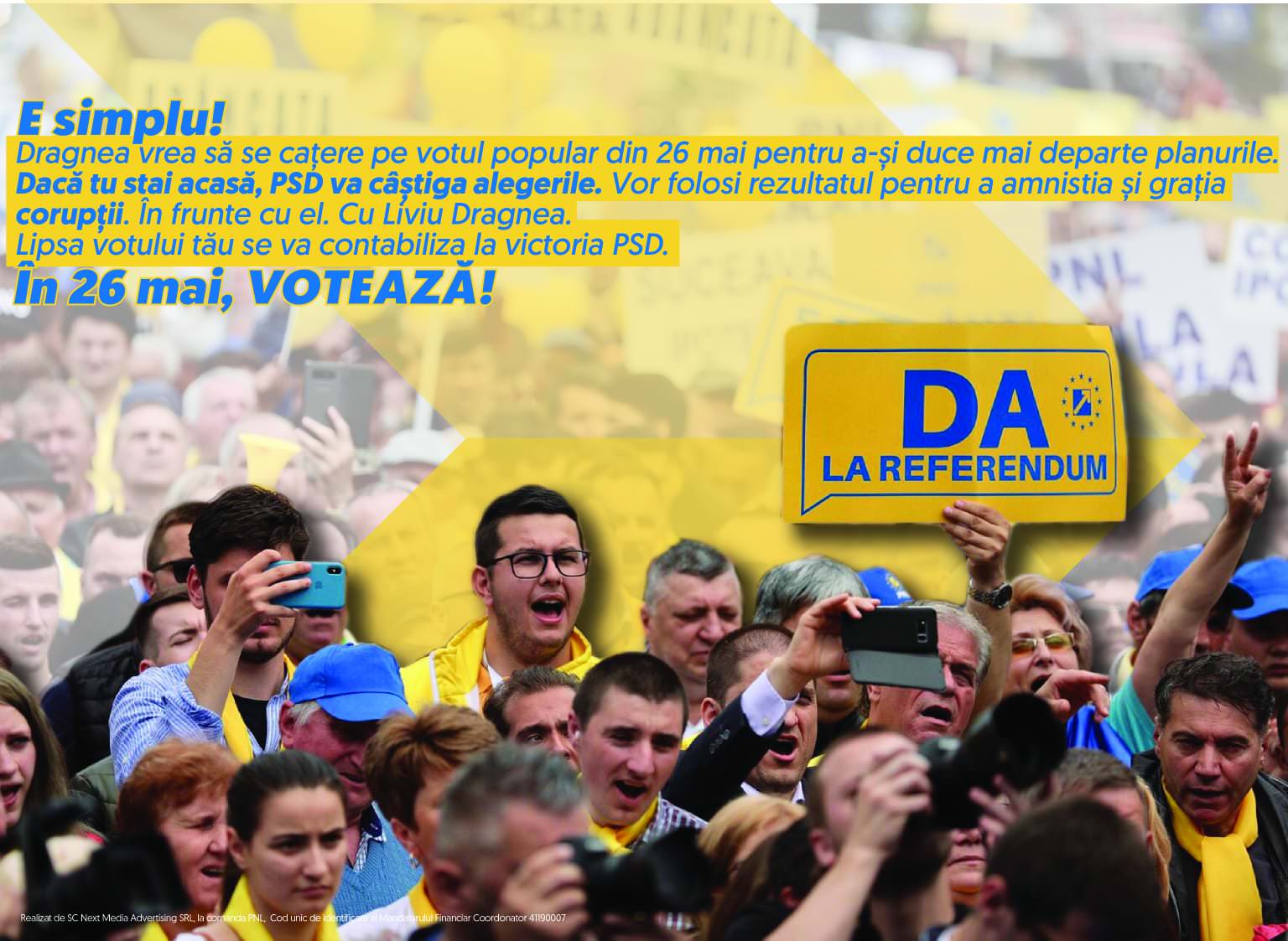 Votul e singura armă a cetățeanului simplu împotriva instaurării dictaturii. E simplu, duminică, votează!