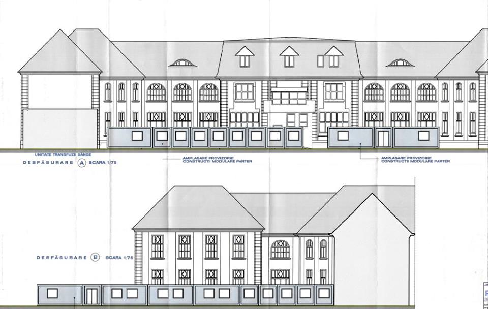 FOTO Cel mai mare spital din Sibiu se mută parțial în containere - Costă aproape patru milioane