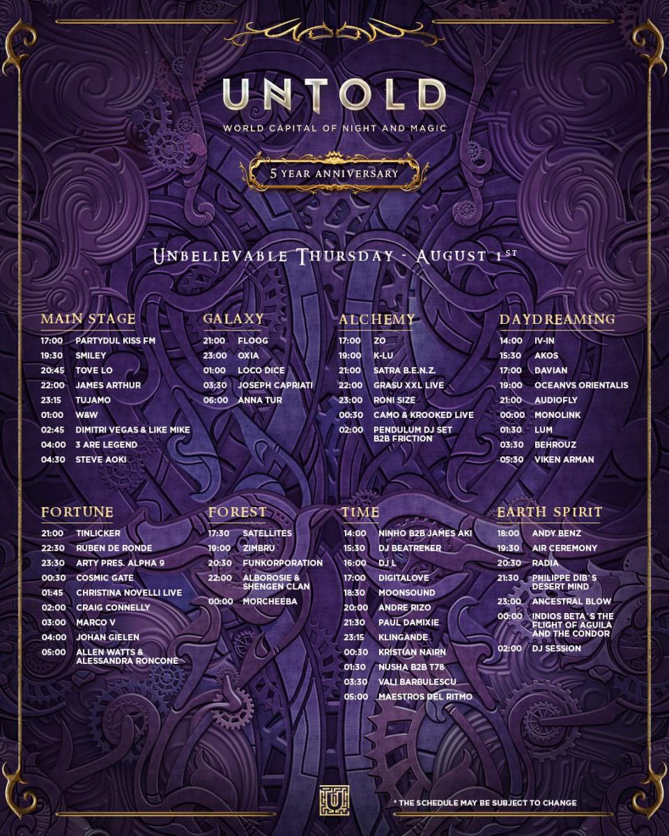 programul complet la untold 2019. s-a anunțat oficial și ziua în care concertează robbie williams