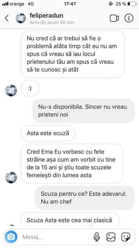 încă o tânără amenințată de individul care a hărțuit o sibiancă - „am asasini plătiți. din toamnă mă mut la sibiu”