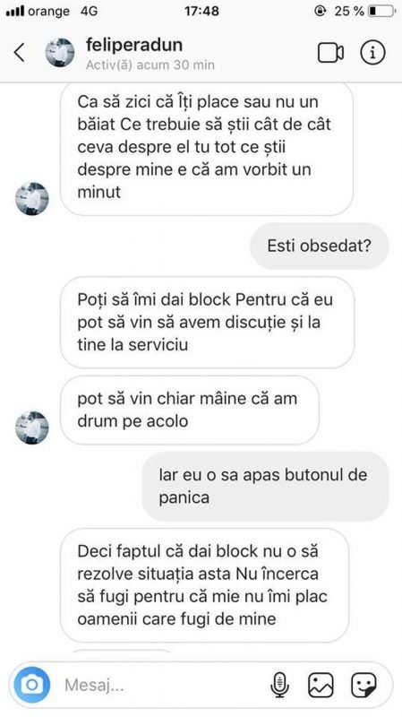 încă o tânără amenințată de individul care a hărțuit o sibiancă - „am asasini plătiți. din toamnă mă mut la sibiu”