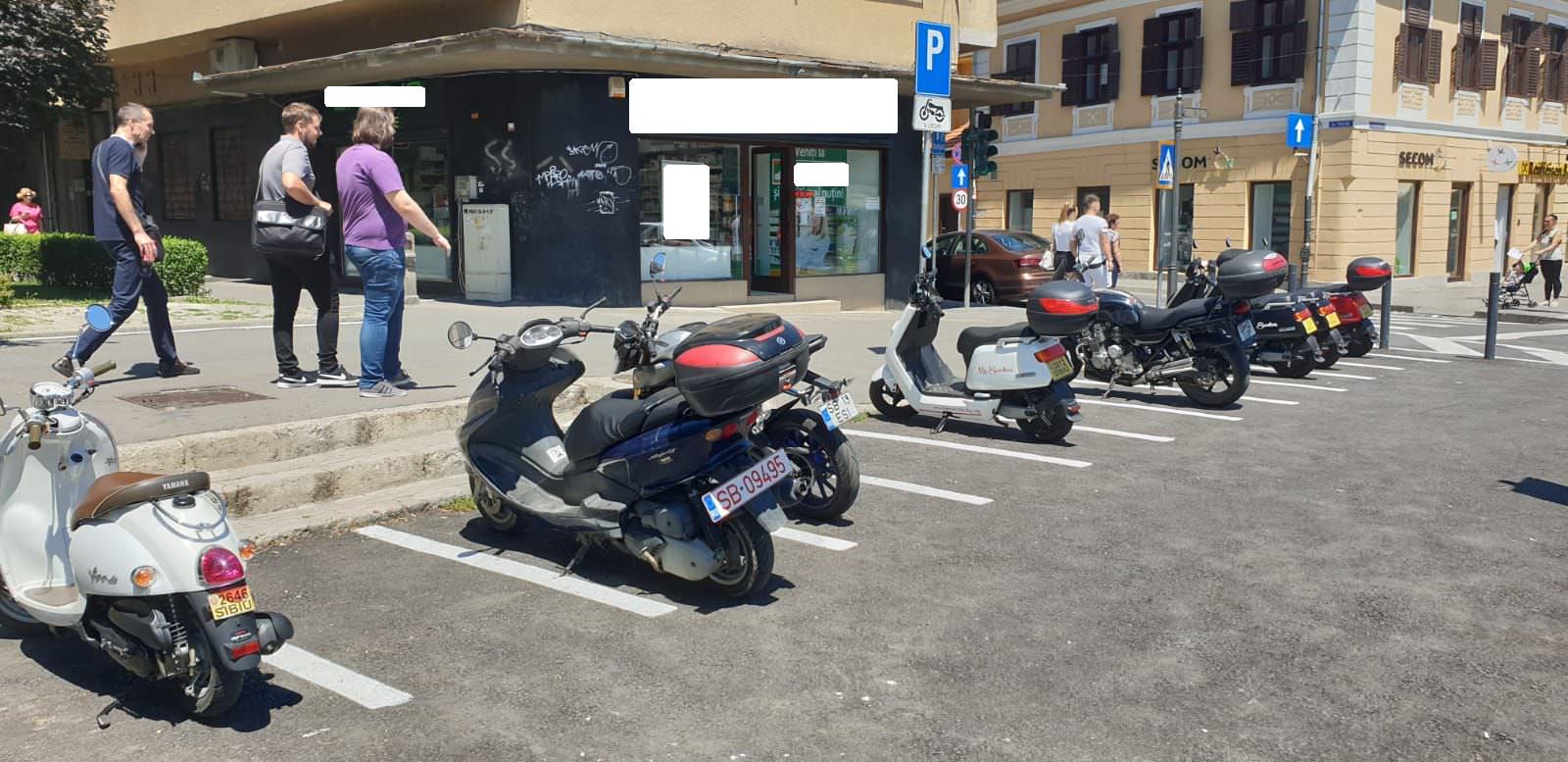 Primăria suplimentează locurile de parcare pentru motociclete din zona centrală a Sibiului