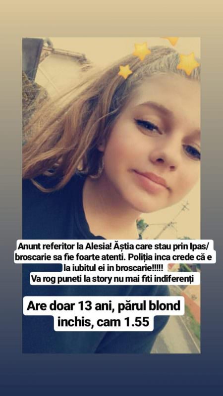 update foto copilă de 13 ani dispărută de acasă după o ceartă cu bunica